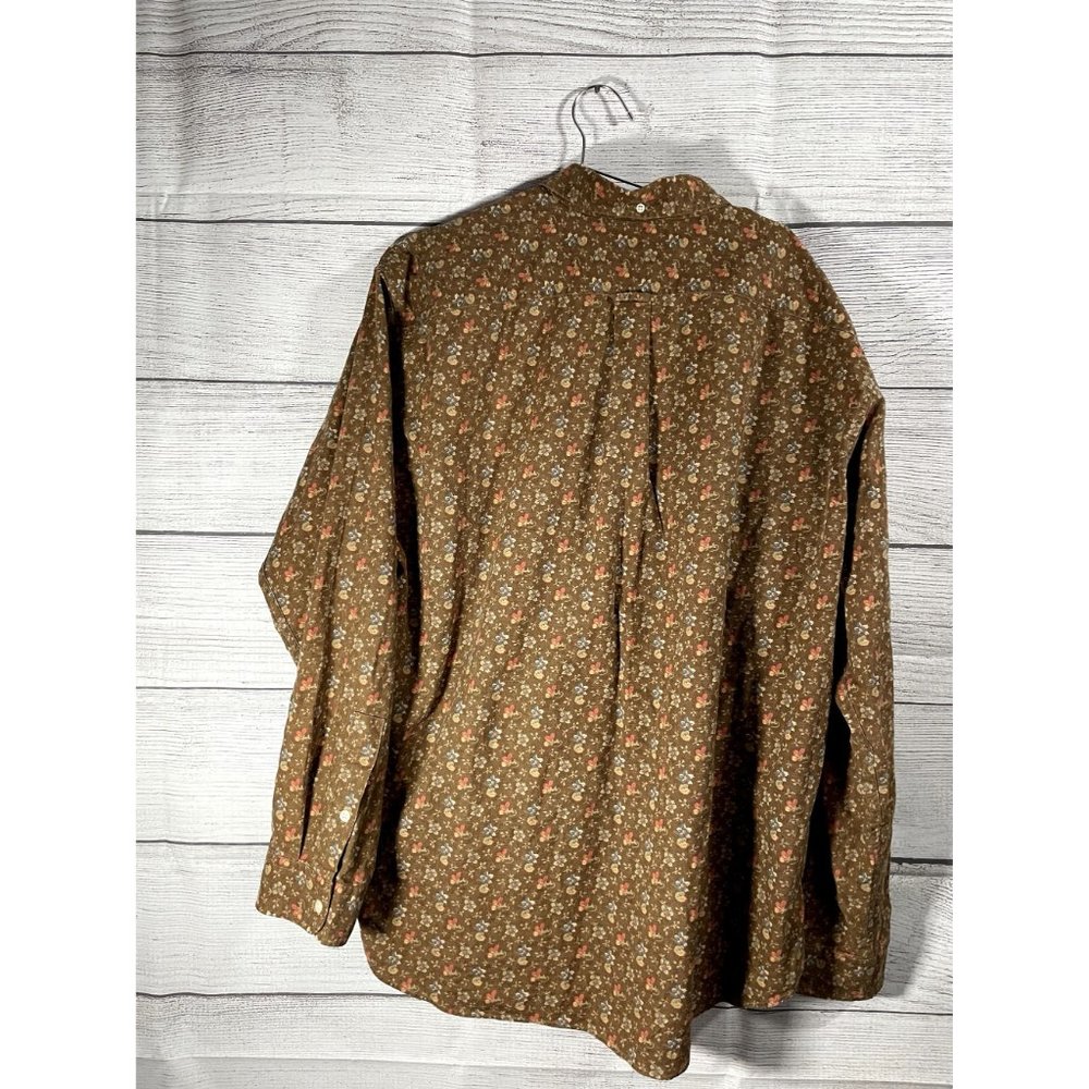 VTG Ralph Lauren Men’s Afton 100% Cotton Half Button Shirt Brown Floral • 2XL - Picture 4 of 4